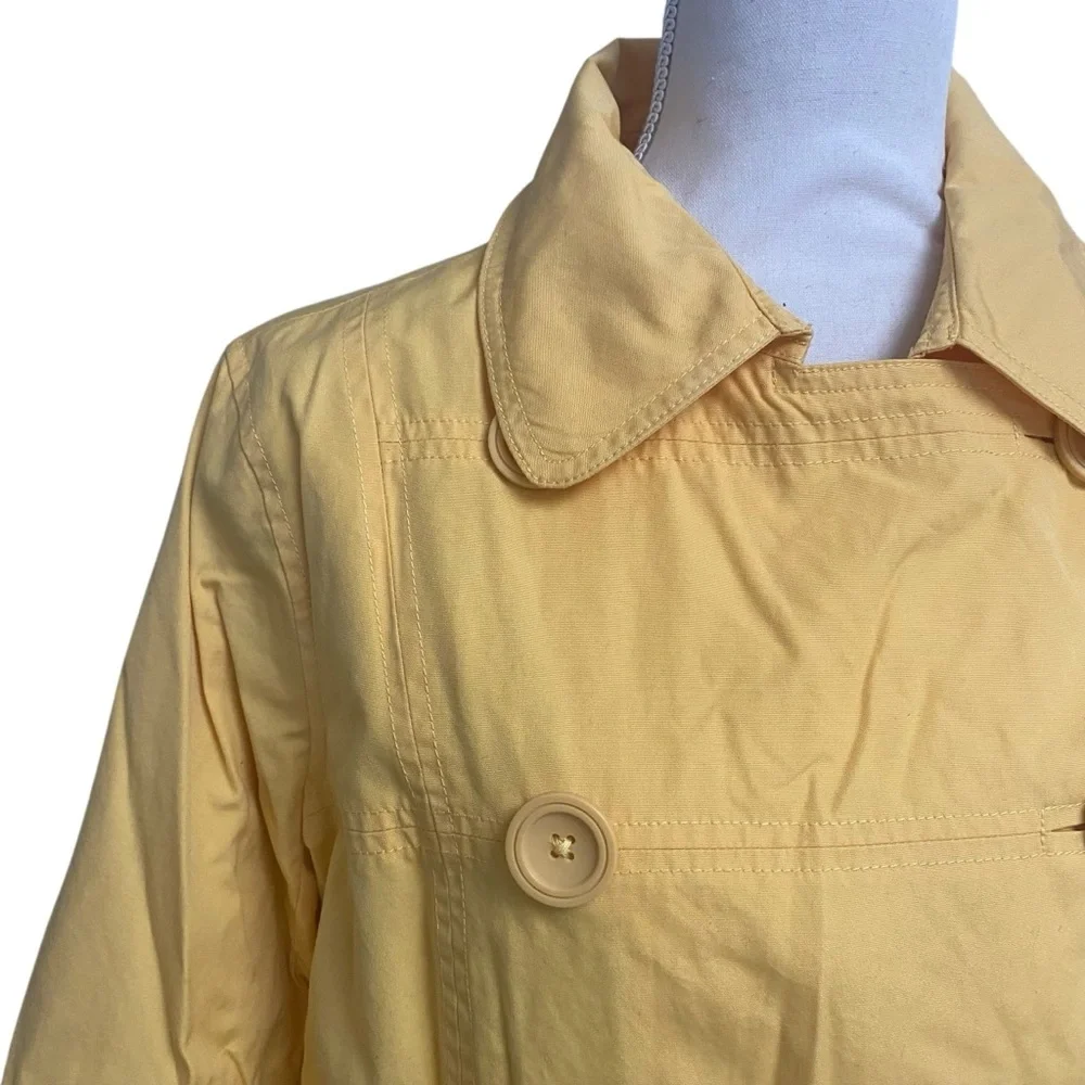L.L.Bean Yellow Jacket M Double Breasted Cotton Coat Lightweight Utility - Picture 5 of 15